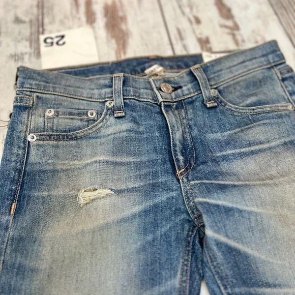 Rag & Bone Distressed Cropped Jeans Raw Hem Size 25 NWT - Picture 15 of 16